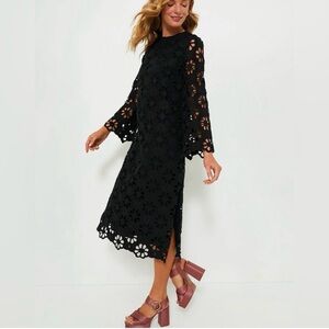Tuckernuck Black Floral Lace Long Sleeve Dress